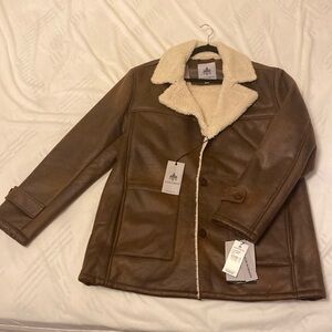 Men Rainforest leather aviator jacket